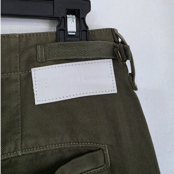 RE/DONE Originals High Rise Cargo Pant in Army Green Military Fatigue Surplus - Picture 6 of 13